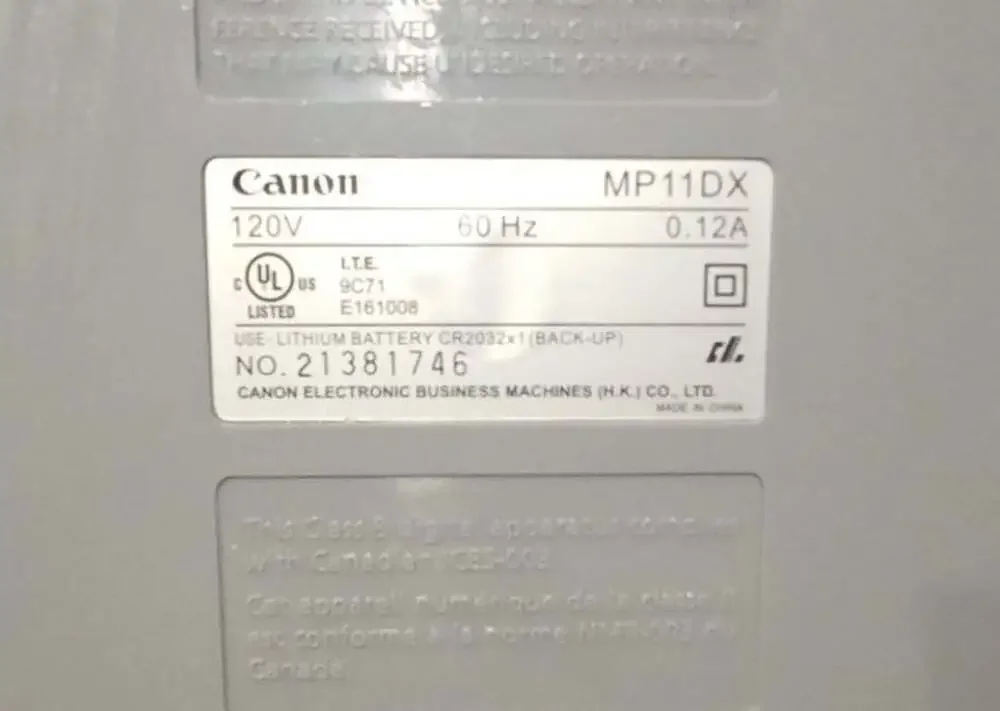 Canon MP11DX 12-Digits 2-Color Clock Calendar Printing Calculator